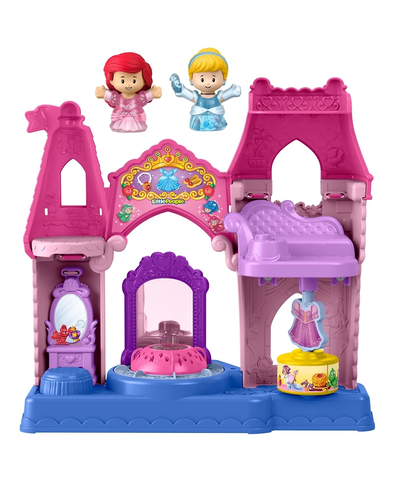 Fisher Price Disney Princess Cinderella and Ariel Shimmer & Glow Dress Shop Light-Up 2-Piece Playset, Ages 1.5+