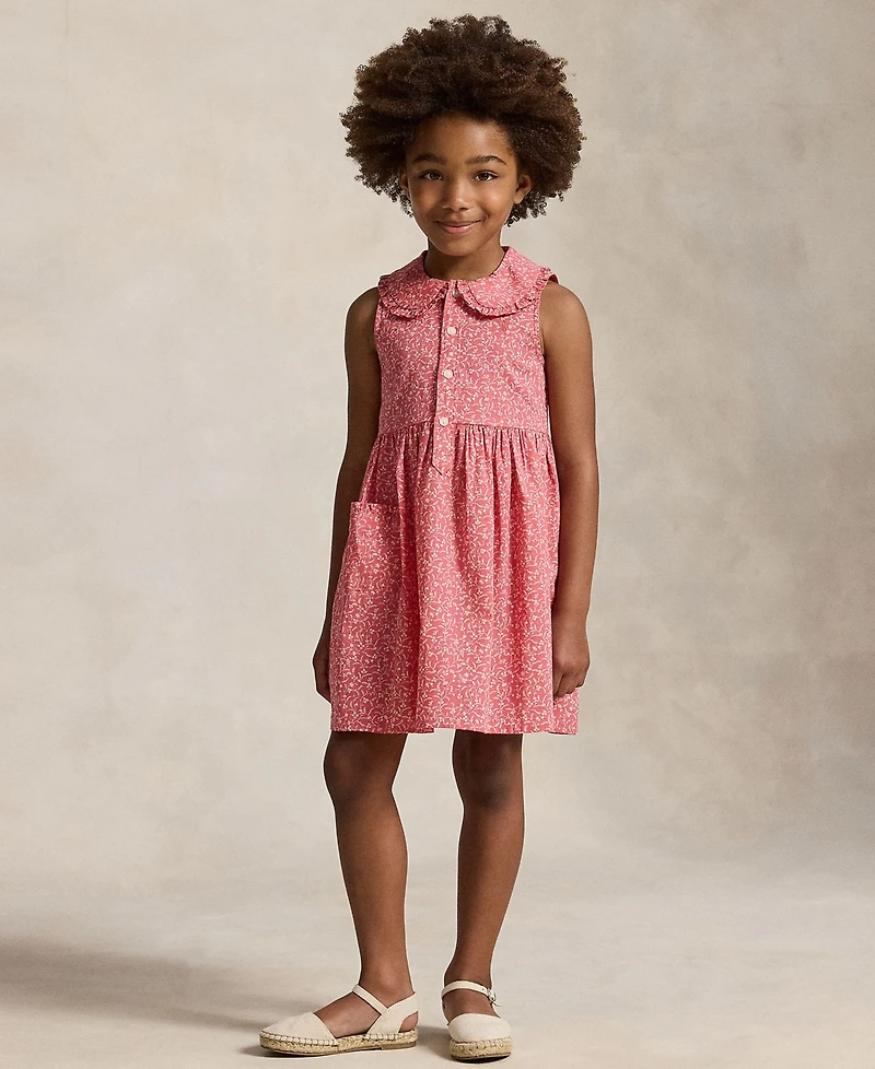Polo Ralph Lauren Girls' 2T-6X Floral Sleeveless Shirt Dress