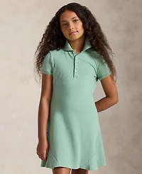 Polo Ralph Lauren Girls' 7-16 Stretch Mesh Short-Sleeve Dress