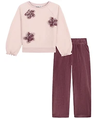 Kids Headquarters Toddler Girls' 2T-4T Long-Sleeve Top and Pants, 2-Piece Set