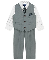 Nautica Boys' 2T-7 Long-Sleeve Shirt, Vest, Pants and Tie, 4-Piece Set