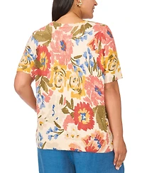 Vince Camuto Plus Short-Sleeve Crewneck Sweater