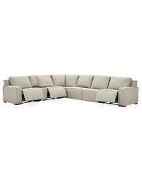 Aspen 3PM 7-Piece Leather Sectional Sofa Set (Laf Recliner, Raf 2 Armless Chair, Corner), Macy's Exclusive