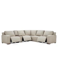 Aspen 3 Pm 6-Piece Leather L Sectional Sofa Set (Laf Recliner, Raf Console, Corner, Armless Chair), Macy's Exclusive