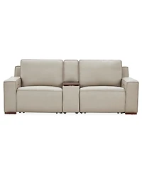 Aspen 3 Pm 3-Piece Leather Sofa Set (Laf Recliner, Raf Console), Macy's Exclusive