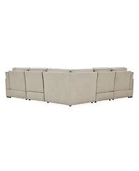 Aspen 2PM 5-Piece Leather L Sectional Sofa Set (Laf Recliner, Raf 2 Armless Chair, Corner), Macy's Exclusive