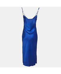Pre-Owned Versace Women's Barocco Lace Satin Silk Cowl Neck Slip Dress