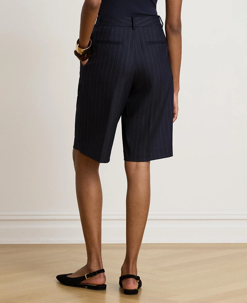 Lauren Ralph Women's Pinstripe Wool-Blend Twill Bermuda Shorts, 12" Inseam