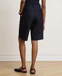 Lauren Ralph Women's Pinstripe Wool-Blend Twill Bermuda Shorts, 12" Inseam