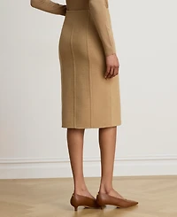 Lauren Ralph Women's Double-Faced Wool-Blend Pencil Skirt