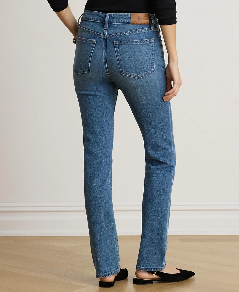 Lauren Ralph Petite Mid-Rise Straight Cut Jeans