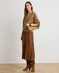 Lauren Ralph Women's Plaid V-Neck Sweater