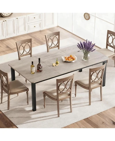 gaomon Large Dining Table, Industrial Kitchen Table with Spacious Top for Home Office or Dining Room