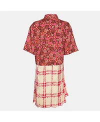 Pre-Owned Marni Women's Multicolor Lyocell And Linen Pleated Mini Dress
