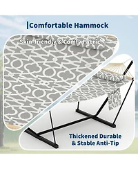 gaomon Outdoor Double Hammock with Heavy Duty Adjustable Steel Stand