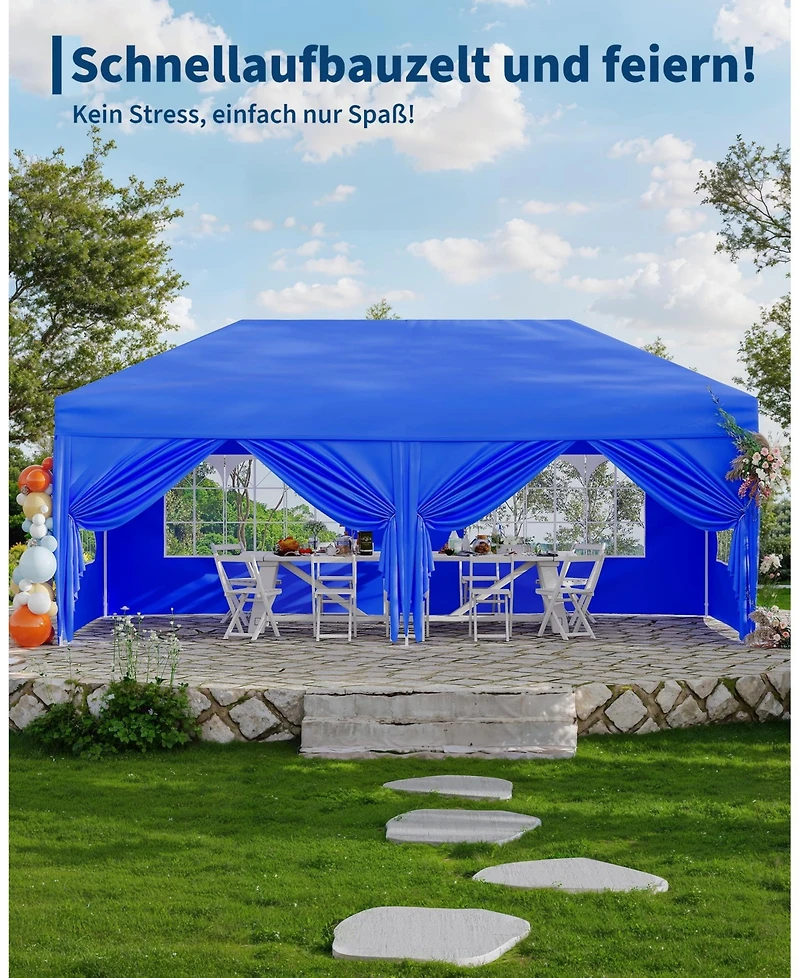 gaomon 1020 ft Waterproof Height Gazebo with 6 Removable Sidewalls, Folding Gazebo for Patio, Camping, Market and Party