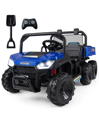 Slickblue 2-Seater Remote Control Electric Dump Bed Ride-On Truck, 58", 110 lb. Capacity, Ages 3+