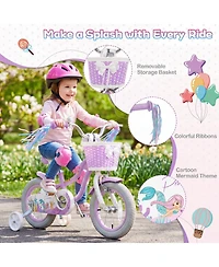 Slickblue Princess 12" Girls Bike with Adjustable Seat and Basket, Ages 3+