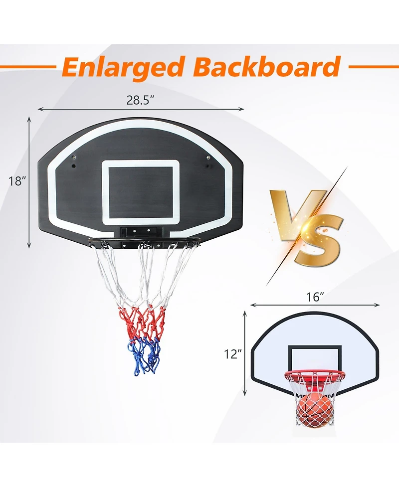 Zeny Wall-mounted basketball hoop, shatterproof back, folding hoop, durable hoop and all-weather mesh for indoor and outdoor use