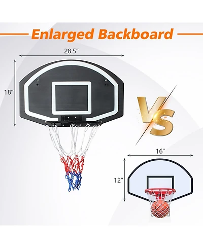 Zeny Wall-mounted basketball hoop, shatterproof back, folding hoop, durable hoop and all-weather mesh for indoor and outdoor use