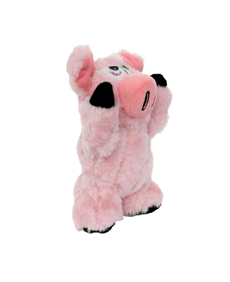 Mighty Jr Angry Animals Pig, Durable Plush Squeaky Dog Toy