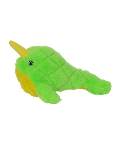 Mighty Jr Arctic Narwhal, Durable Plush Squeaky Dog Toy