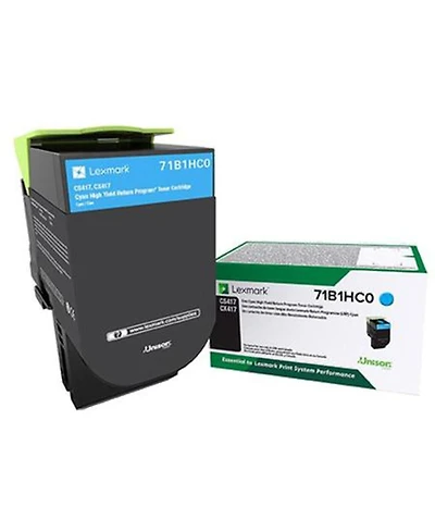 Lexmark Cyan High Yield Return Program Laser Toner Cartridge for CX417de, CS417dn, CX517de and CS517de Printer, 3500 Page Yield