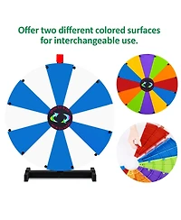 WinSpin 24" Modular Prize Wheel Tabletop with Palm Springs Fringe Umbrella for Outdoor Pop-up Shop Craft Booth