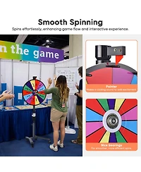 WinSpin 24" 3in1 Prize Wheel with Mobile Base Spinning Raffle Trade Show Market