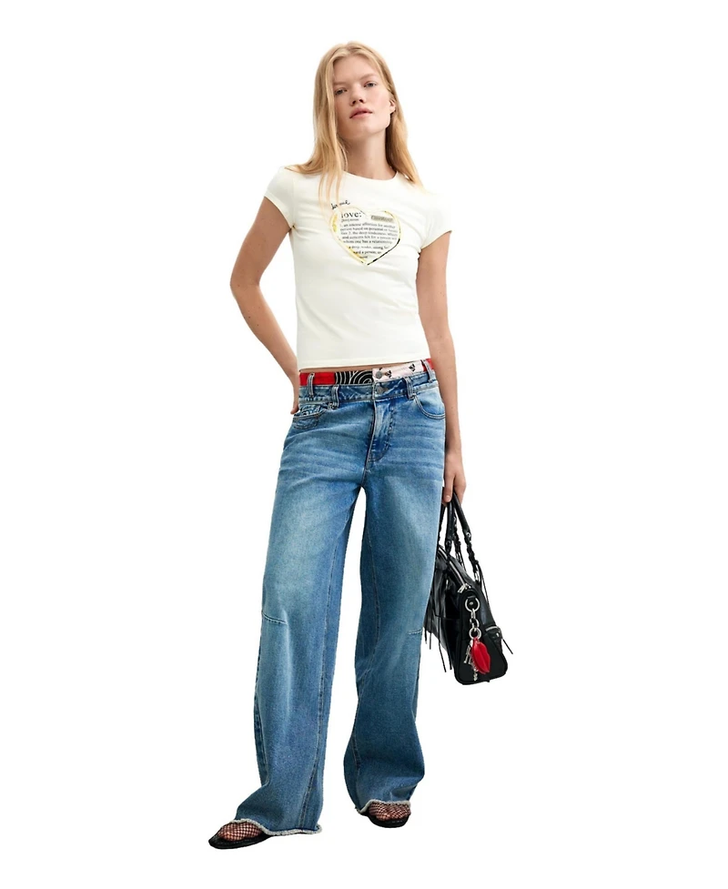 Desigual Women's T-shirt With Message Print