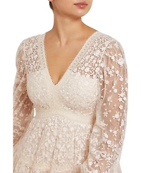 Needle & Thread Women's Celestia Ribbon Long Sleeve V-Neck Gown