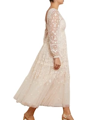 Needle & Thread Women's Celestia Ribbon Long Sleeve V-Neck Gown