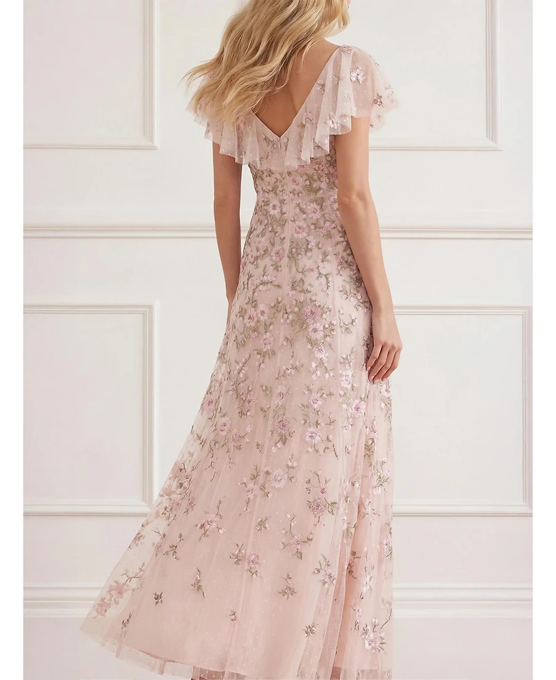 Needle & Thread Women's Eden Rose V-Neck Ankle Gown