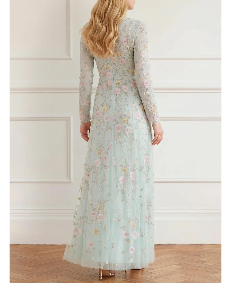Needle & Thread Women's Garden Rose Long Sleeve Maxi Gown