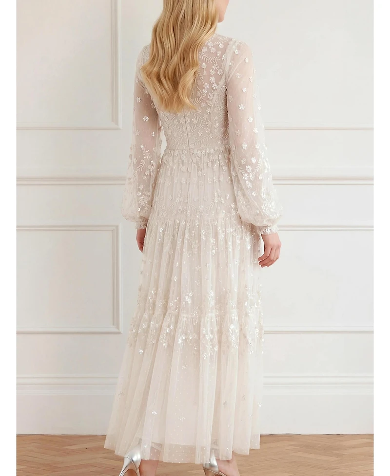 Needle & Thread Women's Clover Long Sleeve Maxi Gown