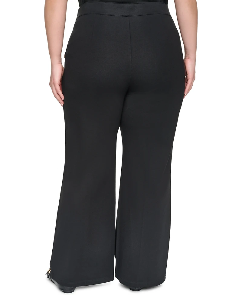 Karl Lagerfeld Paris Plus Compression Sailor Mid-Rise Straight Pants