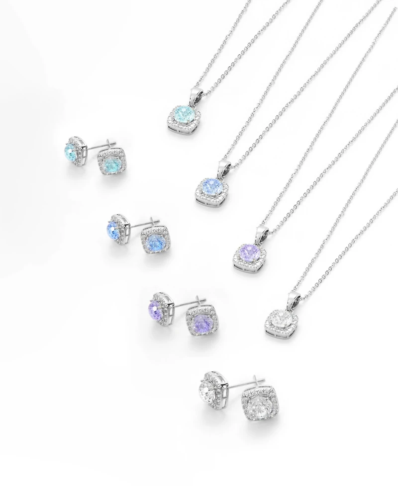 Macy's Sterling Silver Cubic Zirconia Halo Necklace