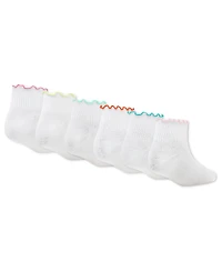 Jordan Girls' 9-11 Lettuce Edge Ankle Socks, 6-Pack