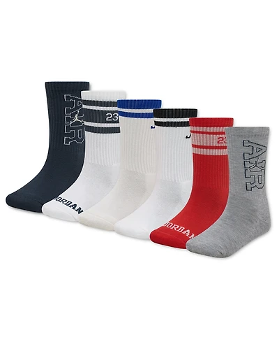 Jordan Boys' 7-11 Plan Your Way Crew Socks, 6-Pack