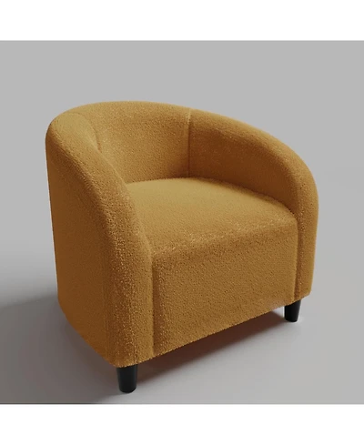 gaomon Accent Barrel Chair Boucle Club Chair Furry Sherpa Armchair Suitable for Living Room Bedroom Reception Room Office