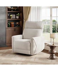 homfan Power Recliner Chair, Pu Leather Swivel Rocker with Usb Ports, Nursery Glider Reclining Sofa Ergonomic Lounge for Living Room