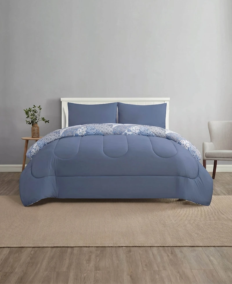 Bryony Floral Soft Patchwork Design 3-Piece Comforter Set