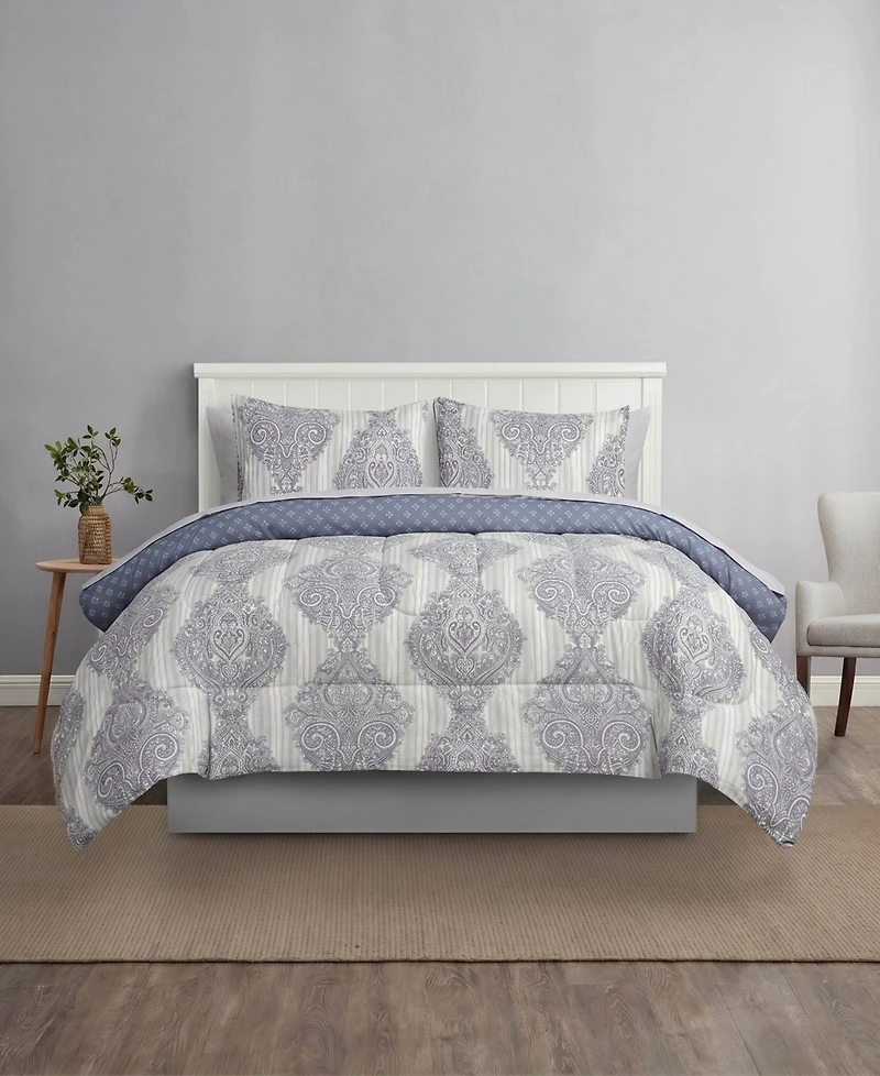 Lawnrence Reversible 8-Piece Bed-in-a-Bag Comforter Sets