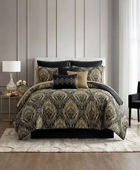 Medford Damask Bold Design 14 Piece Comforter Sets