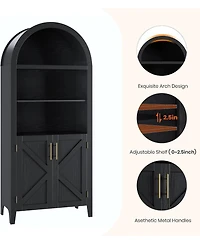 gaomon 5-Tier Open Display Shelf with Nice Texture, Farmhouse Storage Cabinet for Kitchen