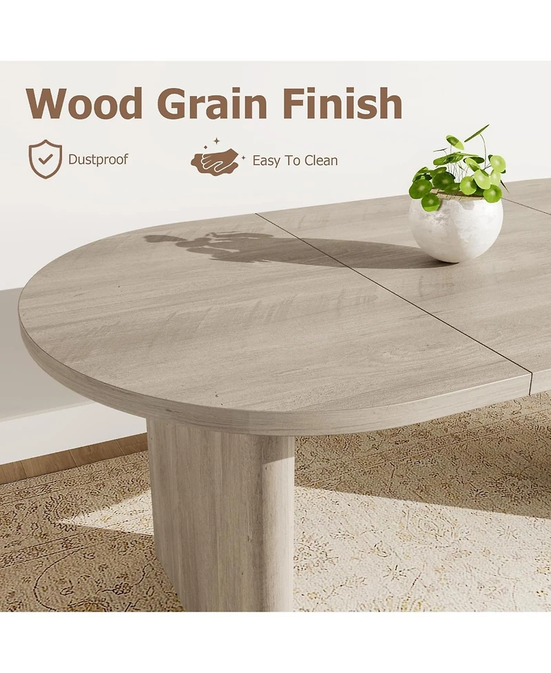 gaomon Oval Dining Table for 4-8, Double Pedestal Base, Modern Mdf Surface