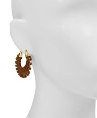 Patricia Nash Wrapped Leather Collection Woven Hoop Earrings