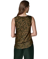 Donna Karan New York Women's Floral Vine Sleeveless Top