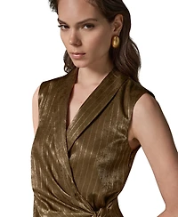 Donna Karan New York Women's Tie Waist Sleeveless Top