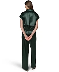 Donna Karan New York Women's Luxe Drape Satin Belted Vest